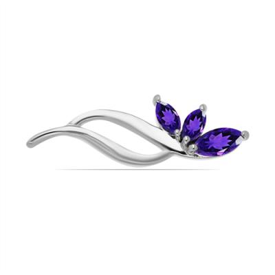 BUY 925 SILVER BROOCH WITH AFRICAN AMETHYST GEMSTONE